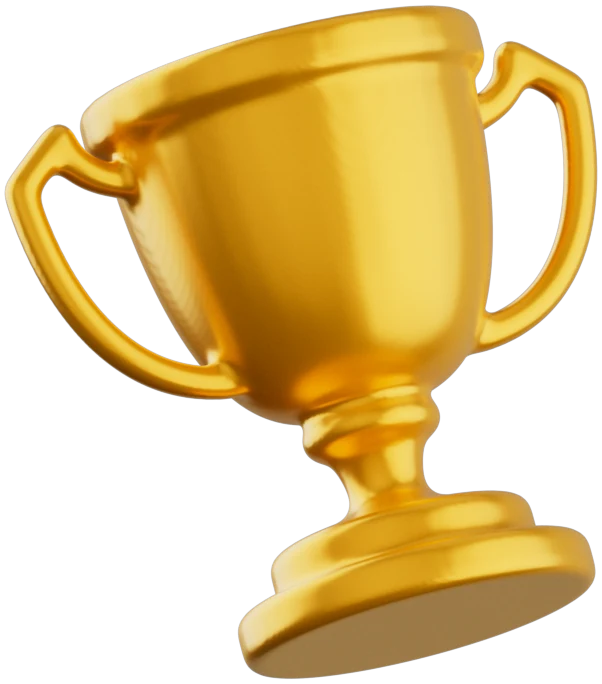 Taça dourada, elemento decorativo da marca TopX